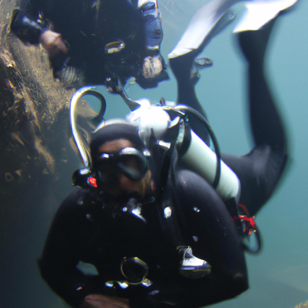 Person cave diving training techniques